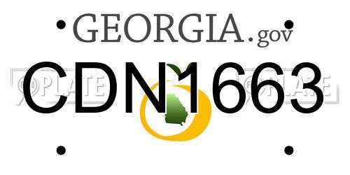 CDN1663 Georgia License Plate