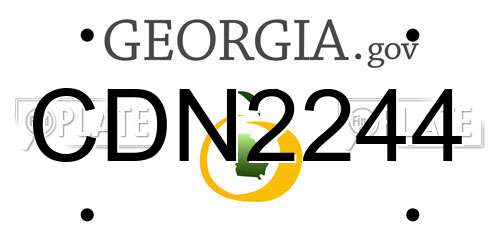 CDN2244 Georgia License Plate