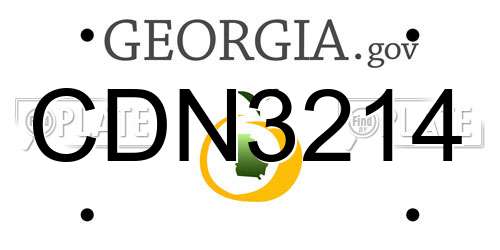 CDN3214 Georgia License Plate