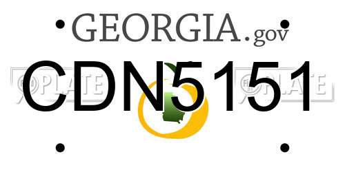 CDN5151 Georgia License Plate