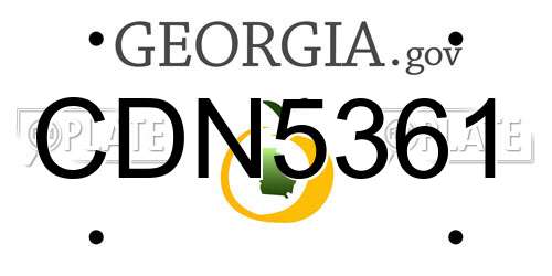 CDN5361 Georgia License Plate