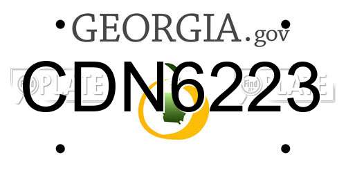 CDN6223 Georgia License Plate