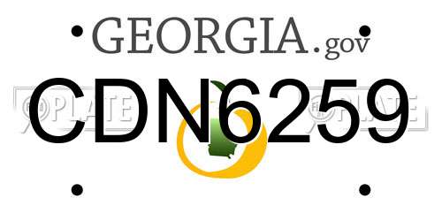 CDN6259 Georgia License Plate