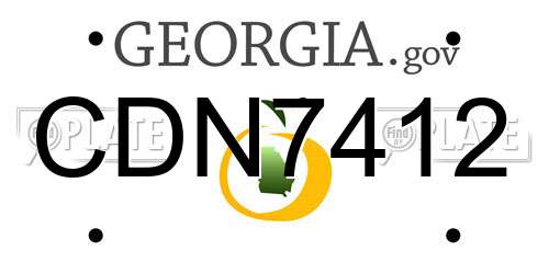 CDN7412 Georgia License Plate
