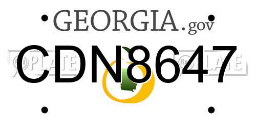 CDN8647 Georgia License Plate