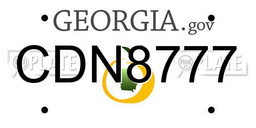 CDN8777 Georgia License Plate