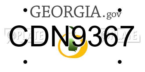 CDN9367 Georgia License Plate