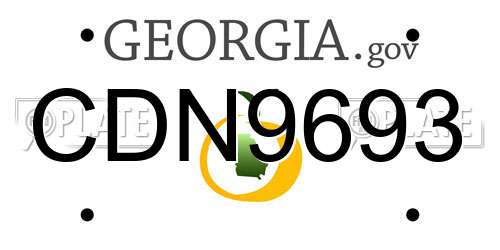 CDN9693 Georgia License Plate