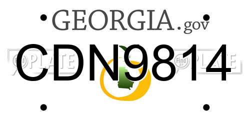 CDN9814 Georgia License Plate