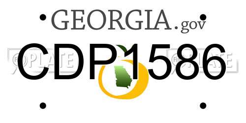 CDP1586 Georgia License Plate