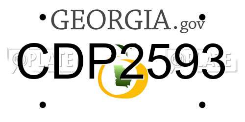 CDP2593 Georgia License Plate