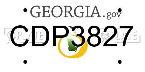 CDP3827 Georgia License Plate