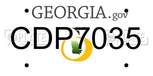 CDP7035 Georgia License Plate