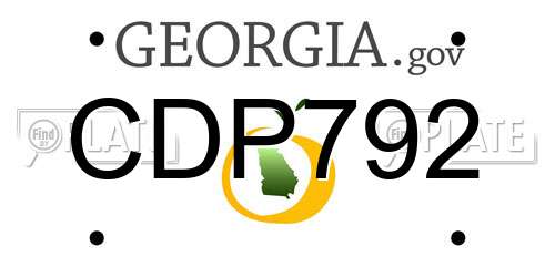 CDP792 Georgia License Plate