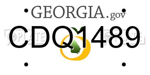 CDQ1489 Georgia License Plate