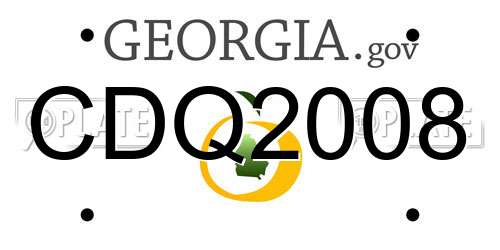 CDQ2008 Georgia License Plate
