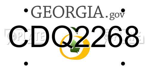 CDQ2268 Georgia License Plate