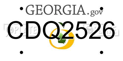 CDQ2526 Georgia License Plate
