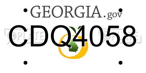 CDQ4058 Georgia License Plate