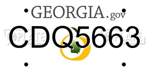 CDQ5663 Georgia License Plate