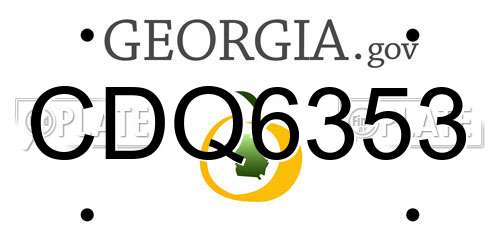 CDQ6353 Georgia License Plate