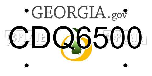 CDQ6500 Georgia License Plate