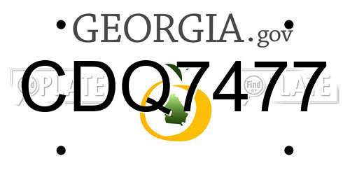 CDQ7477 Georgia License Plate