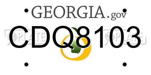 CDQ8103 Georgia License Plate