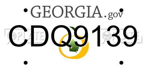 CDQ9139 Georgia License Plate