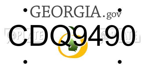 CDQ9490 Georgia License Plate