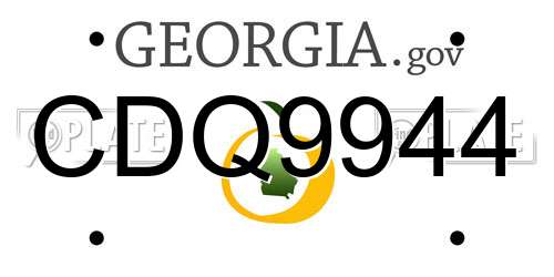 CDQ9944 Georgia License Plate