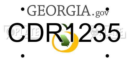 CDR1235 Georgia License Plate