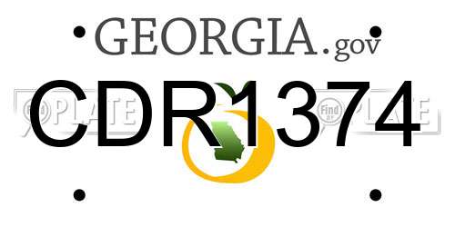 CDR1374 Georgia License Plate