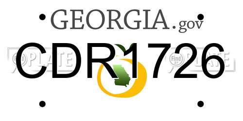CDR1726 Georgia License Plate