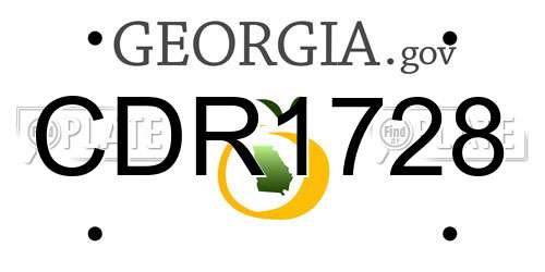 CDR1728 Georgia License Plate