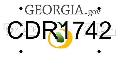 CDR1742 Georgia License Plate