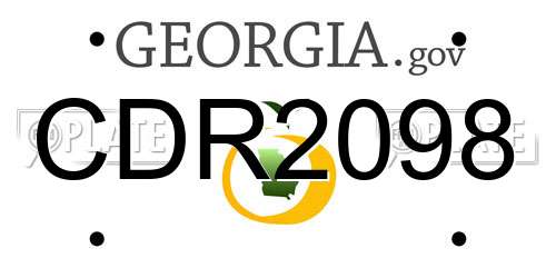 CDR2098 Georgia License Plate