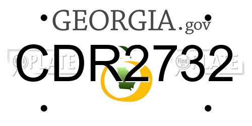CDR2732 Georgia License Plate