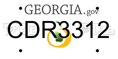 CDR3312 Georgia License Plate