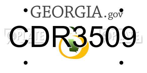 CDR3509 Georgia License Plate
