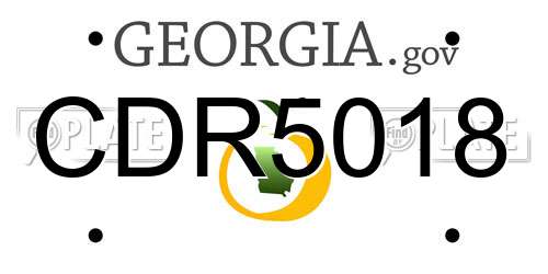 CDR5018 Georgia License Plate