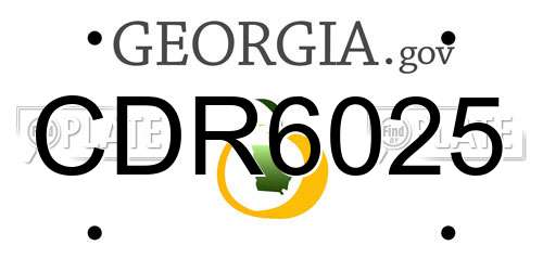 CDR6025 Georgia License Plate