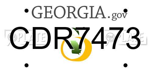 CDR7473 Georgia License Plate