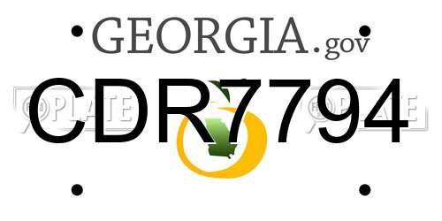 CDR7794 Georgia License Plate