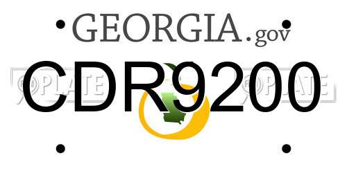 CDR9200 Georgia License Plate