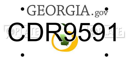 CDR9591 Georgia License Plate