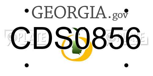 CDS0856 Georgia License Plate