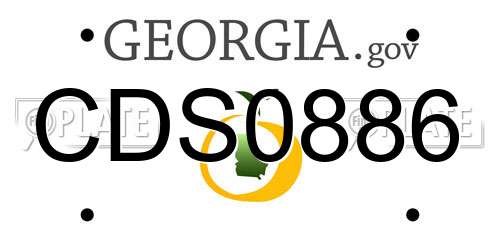 CDS0886 Georgia License Plate