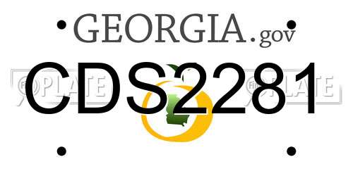 CDS2281 Georgia License Plate