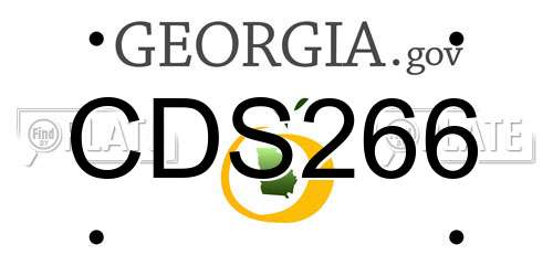 CDS266 Georgia License Plate